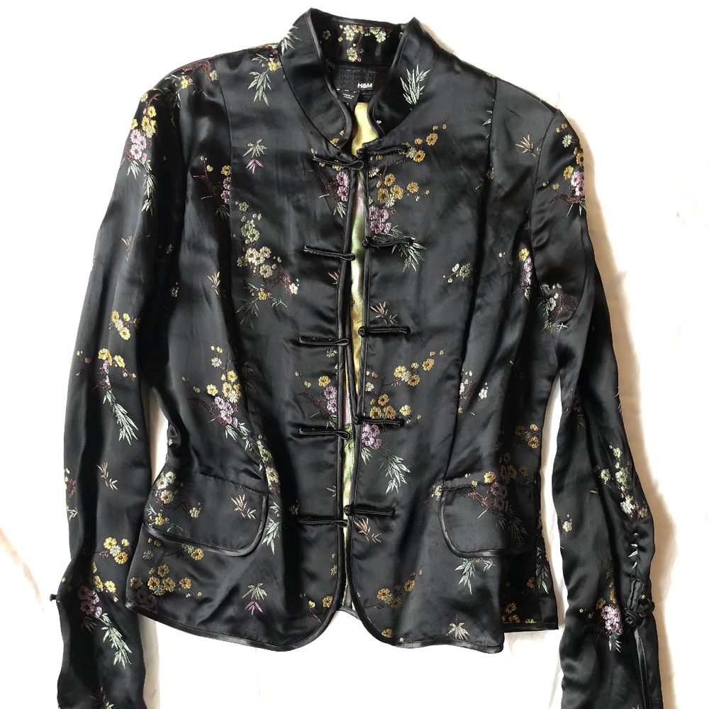 Faux Silk Button Down Shirt H&M size 8